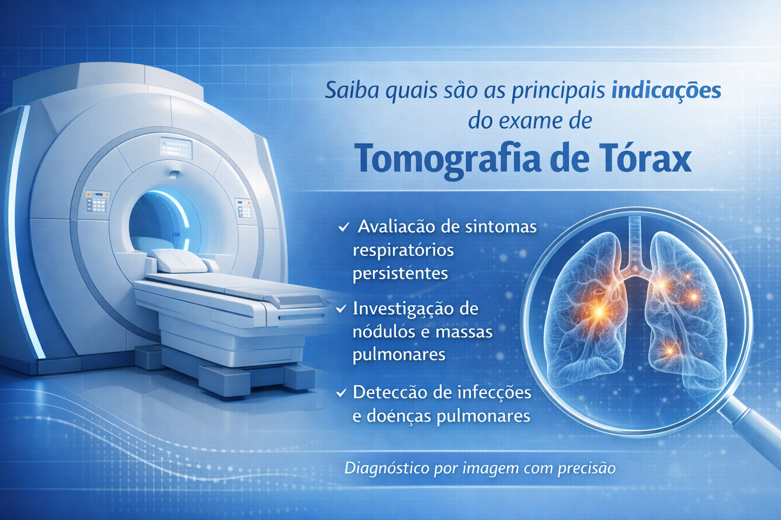 Saiba quais são as principais indicações do exame de Tomografia de Tórax