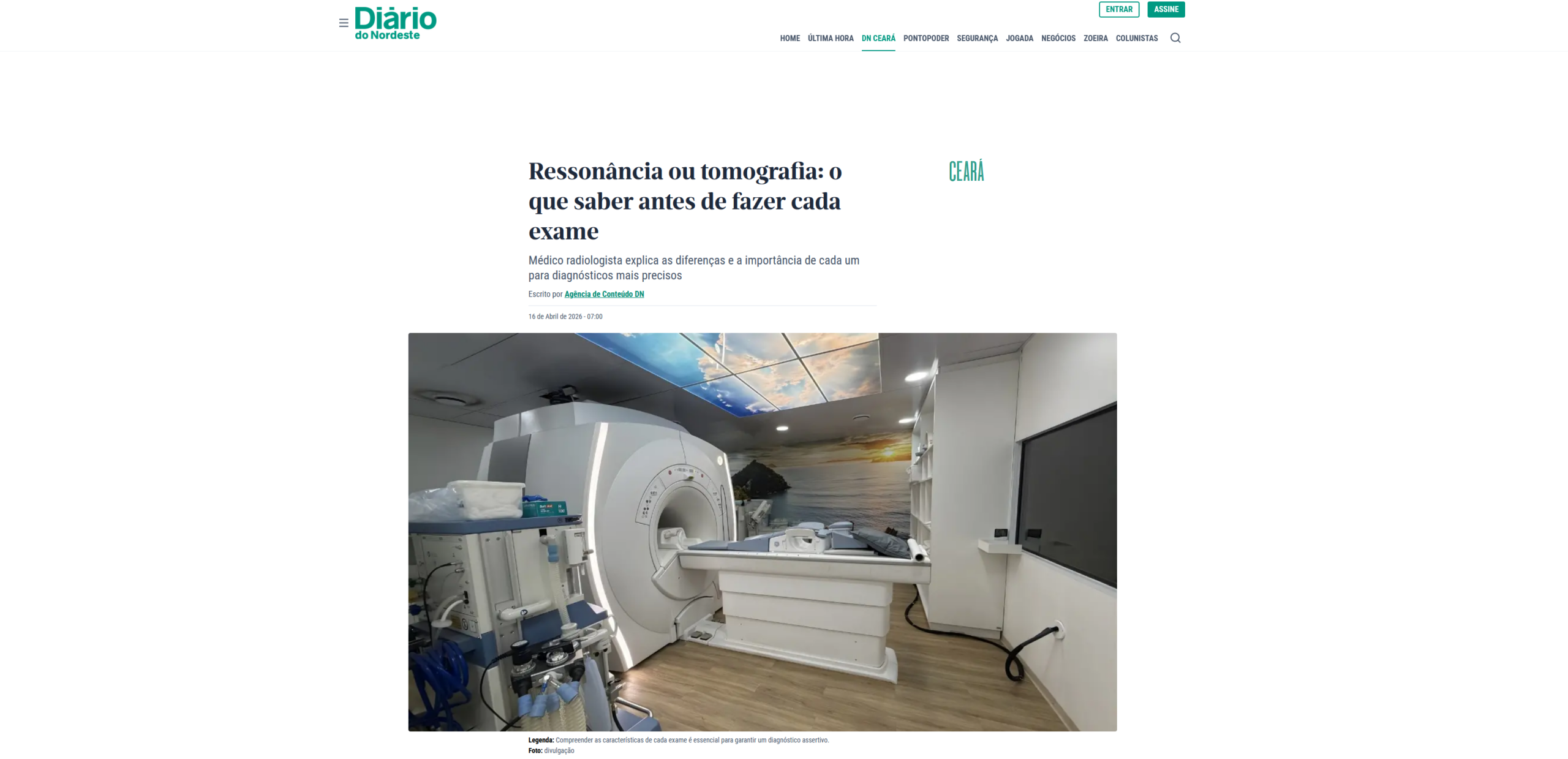 Ressonância Magnética ou Tomografia em Fortaleza: qual exame fazer e onde realizar com segurança.